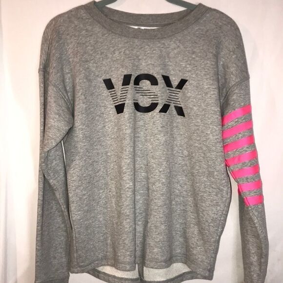 Victoria's Secret Women's VSX Long Sleeve Pink Gray Pullover Sweater Size S - Picture 1 of 7